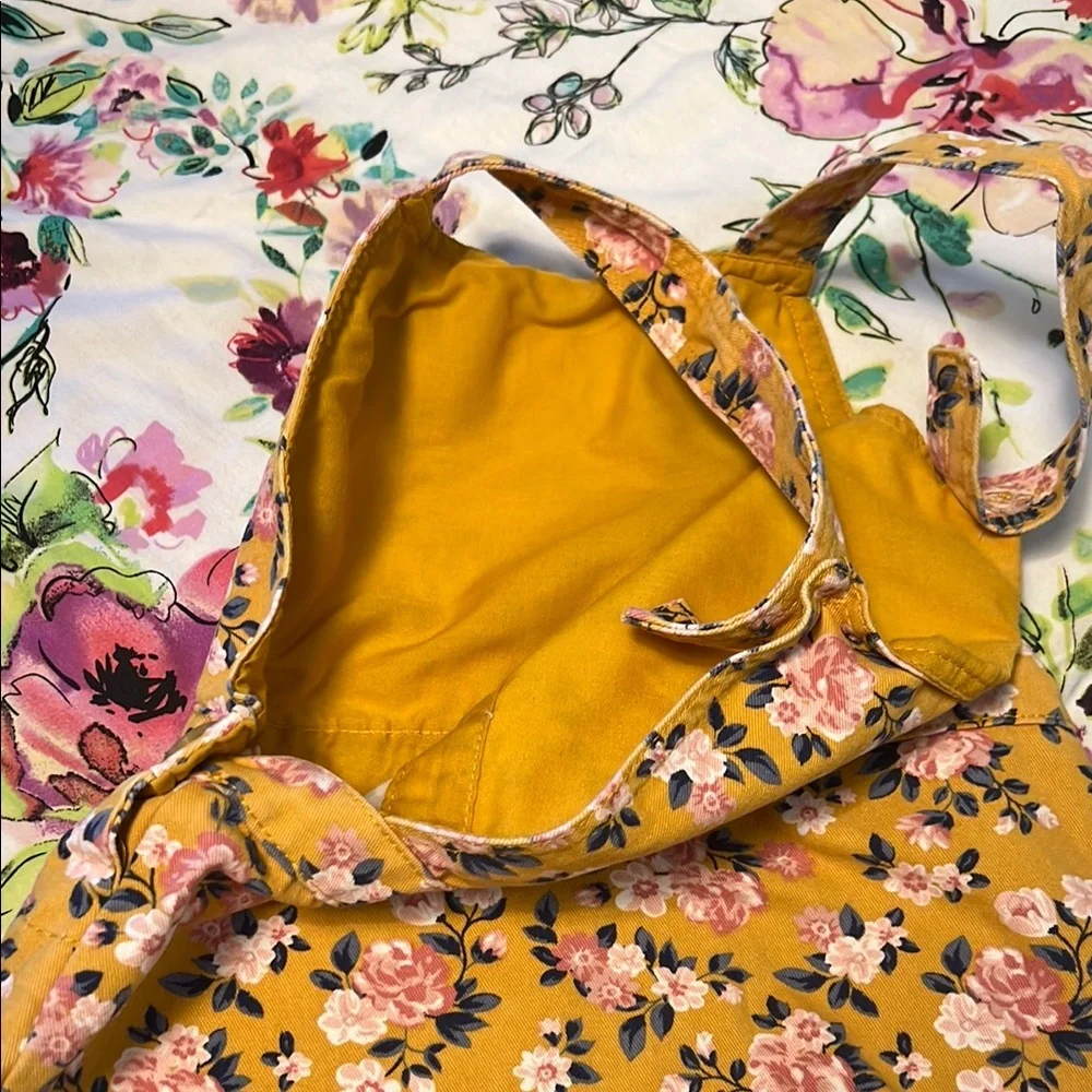 Floral Yellow Kids Jean Dress
